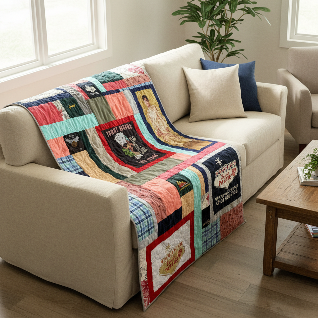 Custom Memory Quilt | Handmade Keepsake Quilt from Loved One's Clothing
